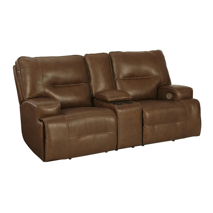 Diamond Modern Furniture Exclusive Design Francesca Power Reclining Leather Match Loveseat with Console U2570518