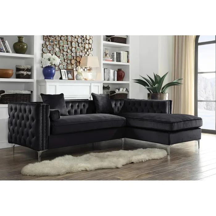 Diamond Modern Furniture HH Ava Fabric 2 pc Sectional Ava Black