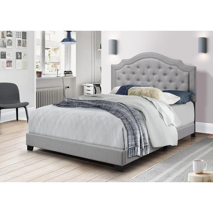 Diamond Modern Furniture HH Starbed Queen Upholstered Bed Starbed Queen Bed – Gray
