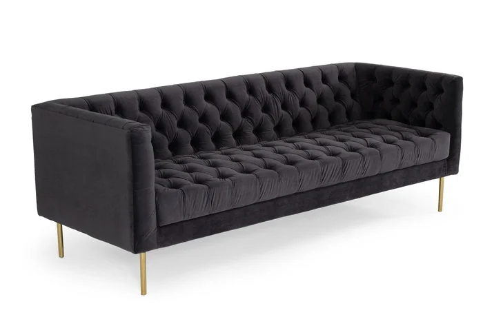 Divani Casa Chavez – DK Grey Velvet Sofa