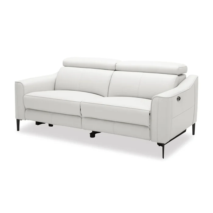 Divani Casa Eden – Modern White Leather Loveseat With 2 Recliners