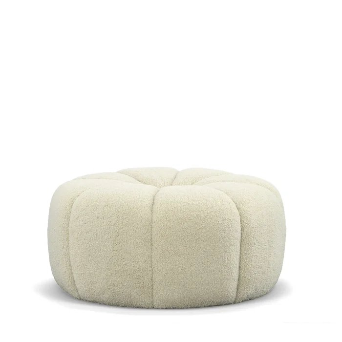 Divani Casa Gadson – Contemporary White Sherpa Ottoman