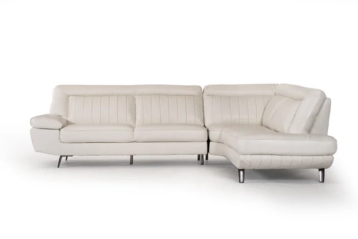 Divani Casa Galway Modern White Leather Sectional Sofa