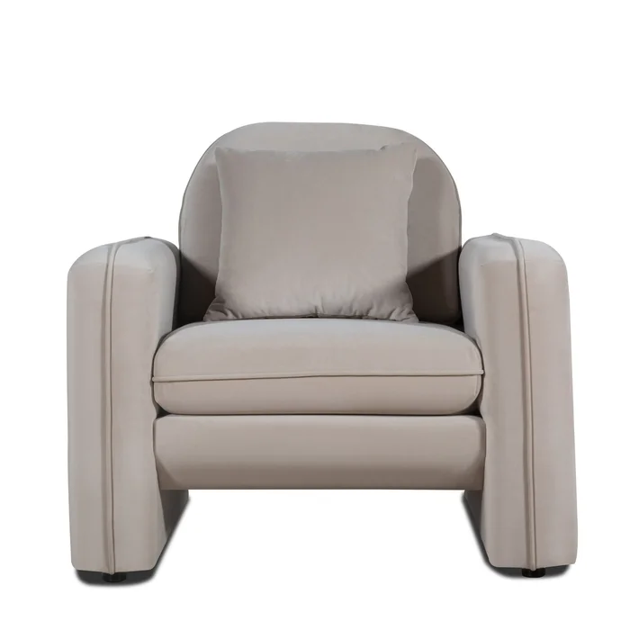 Divani Casa Gaston – Modern Taupe Velvet Chair