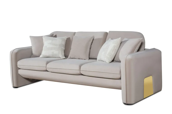 Divani Casa Gaston – Modern Taupe Velvet Sofa