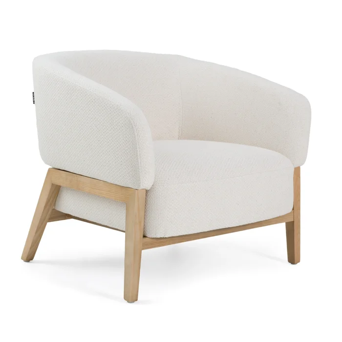 Divani Casa Giselle – Mid-Century Modern Off-White Fabric Accent Chair