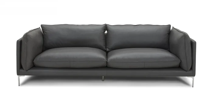 Divani Casa Harvest – Modern Grey Full Leather Sofa