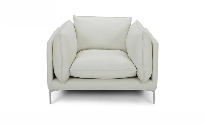 Divani Casa Harvest – Modern White Full Leather Chair