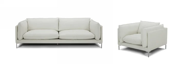 Divani Casa Harvest – Modern White Full Leather Sofa Set