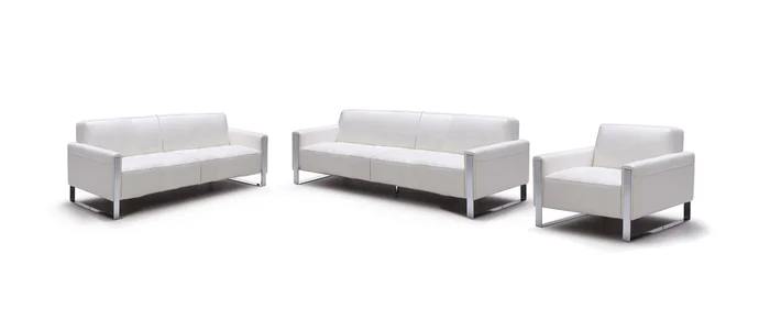 Divani Casa Iris Modern White Leather Loveseat