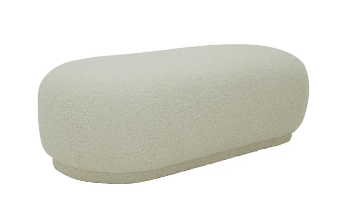 Divani Casa Kael – Contemporary White Sherpa Ottoman