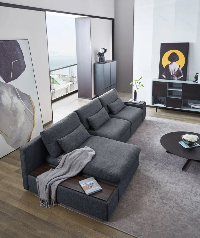 Divani Casa Paseo – Modern Grey Modular Sectional Sofa
