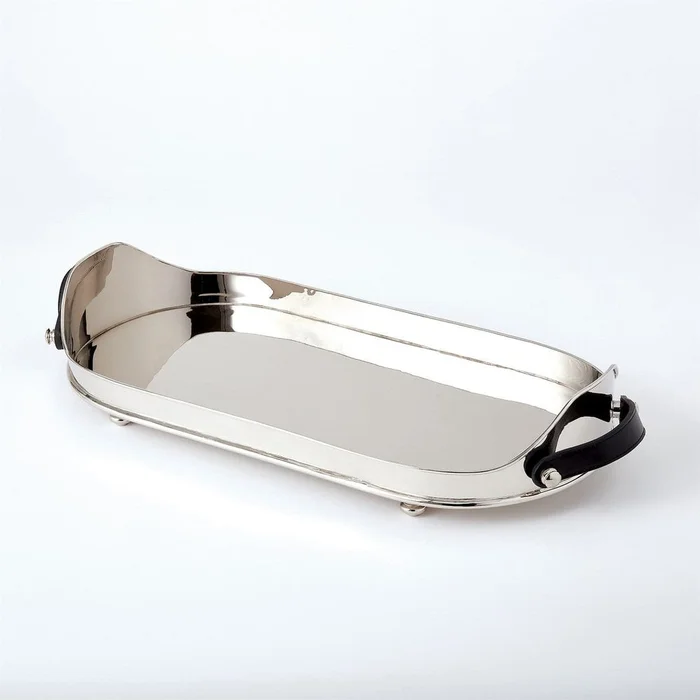 Drinks Tray w/Leather Handles