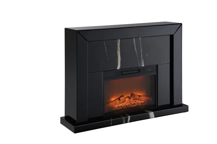 Drisana – Mirrored Fireplace – Black