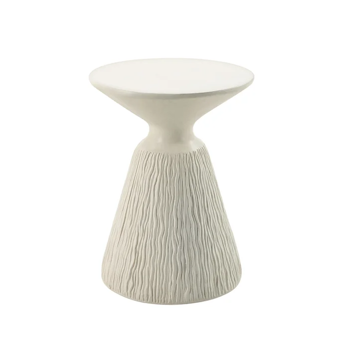 Duane – Fiber Concrete Accent Table – White