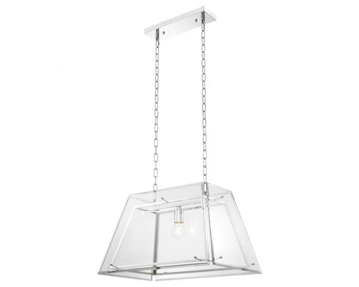 Eichholtz Azure Small Nickel Finish Bevelled Glass E26 Chandelier