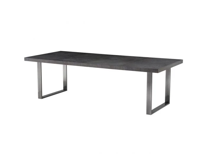 Eichholtz Borghese Charcoal Grey Oak Veneer Dining Table
