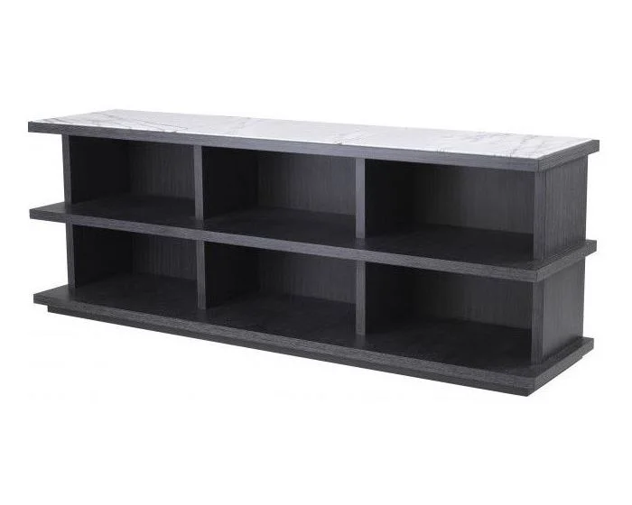 Eichholtz Cabinet Miguel in Charcoal Grey Oak Veneer – Large