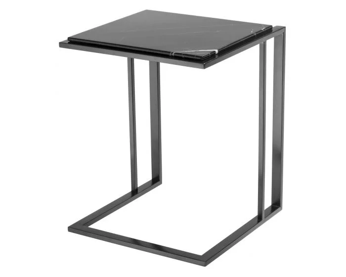 Eichholtz Cocktail Bronze Finish Black Marble Side Table