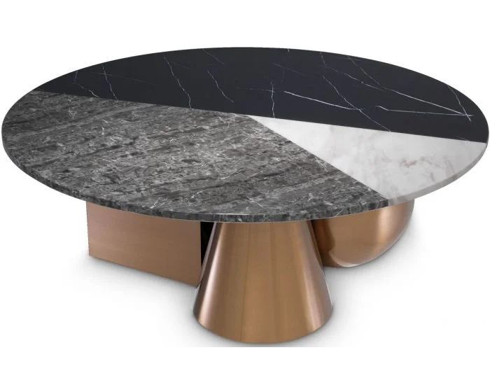 Eichholtz Coffee Table Tricolori in Brushed Copper