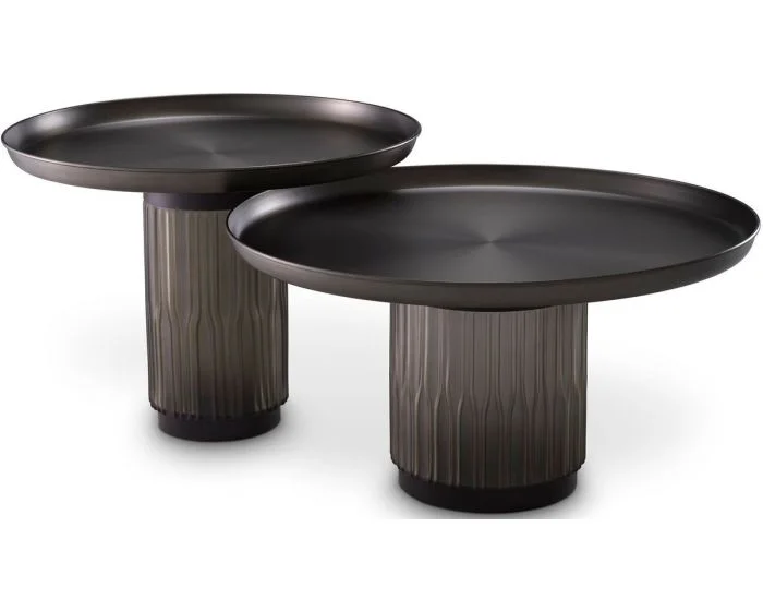 Eichholtz Coffee Table Zachary, Set of 2 – Gunmetal