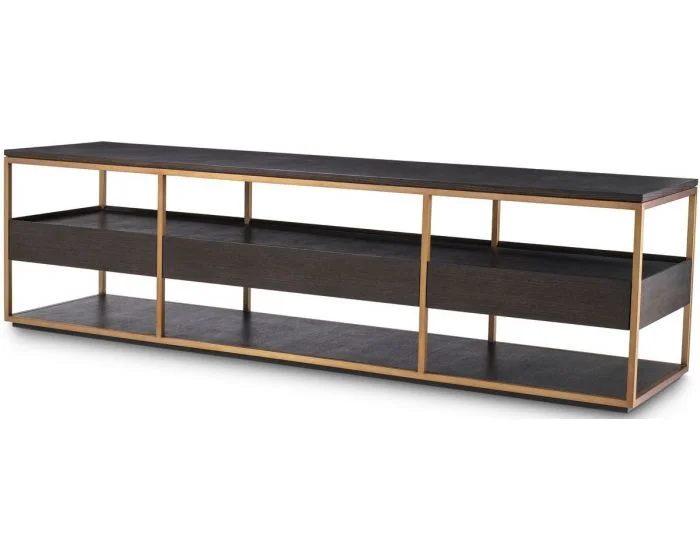 Eichholtz TV Cabinet Parker Large Mocha Straight Oak Veneer