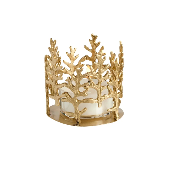 Evia tealight holder Set Of 4 – Green, Brass