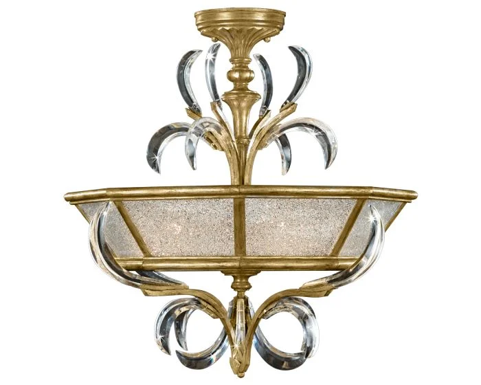 Fine Art Lamps Beveled Arcs Gold Semi-Flush Mount – 767740ST (Promo)