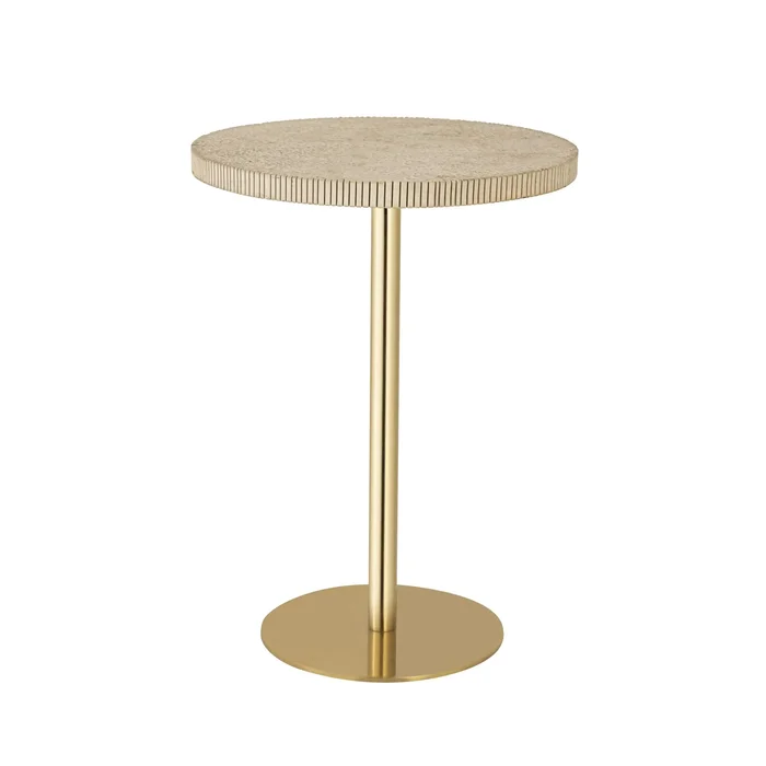 Fiona – Stone Side Table – Gold
