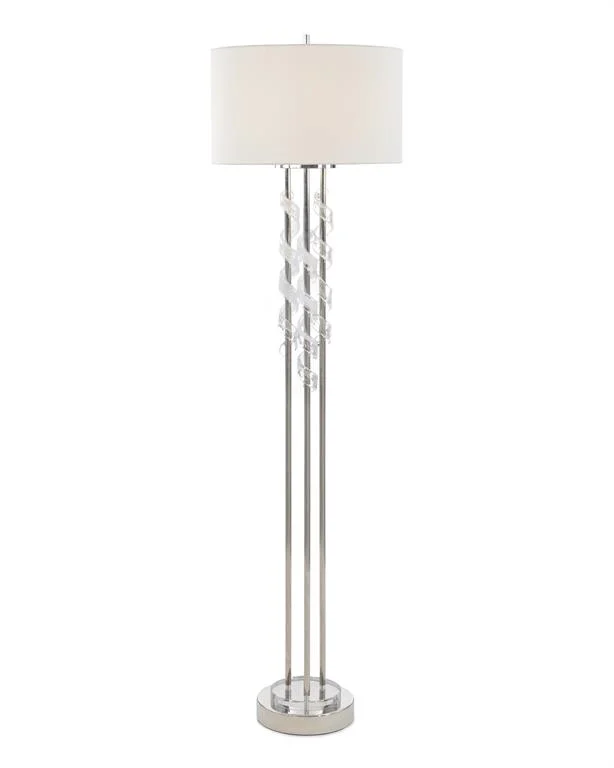 Floor Lamp with Frosted Glass Swirls