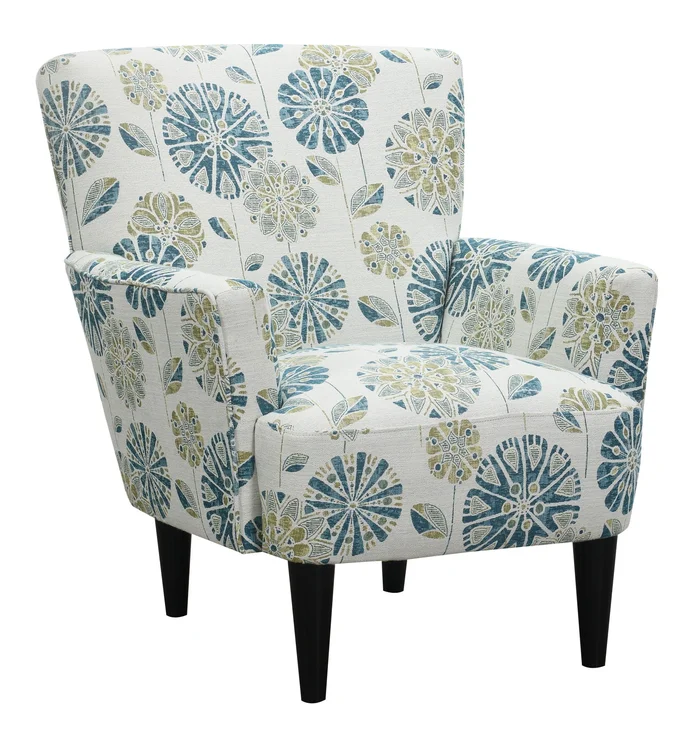 Flora – Floral Accent Chair – Blue