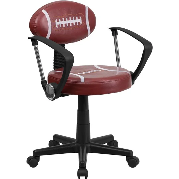 Football Swivel Task Office Chair With Arms By Flash Furniture – Brown