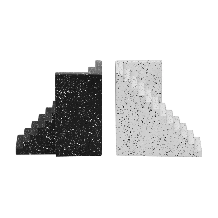 Gabby – Stairway Bookends – Speckled Black And White