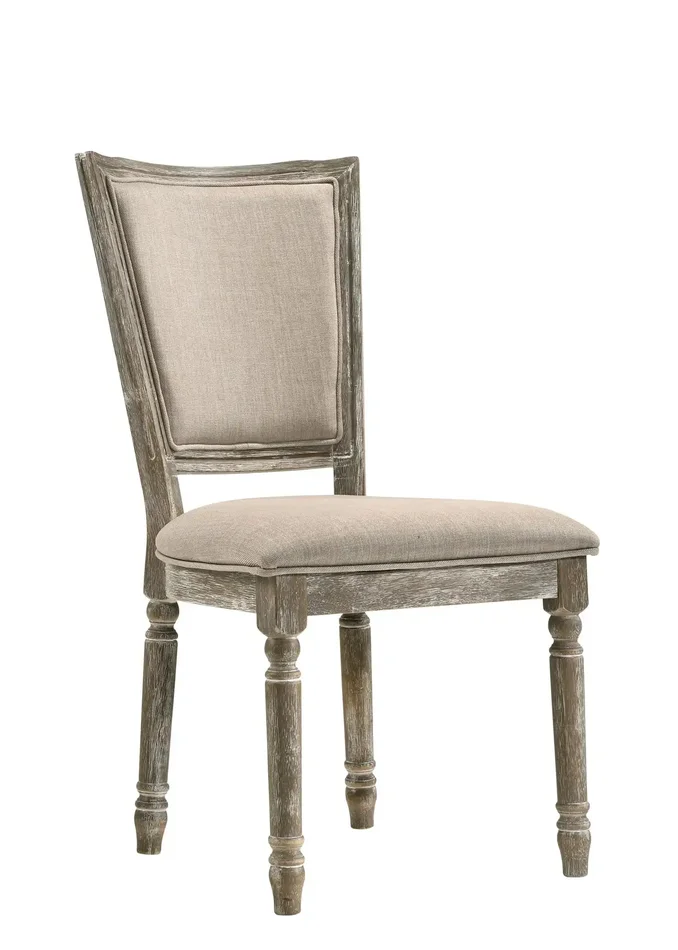 Gabrian – Two Tone, Reclaimed Side Chair (Set of 2) – Beige / Gray