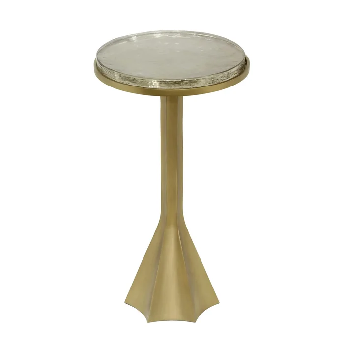 Gabrielle – Round Side Table – Antique Brass