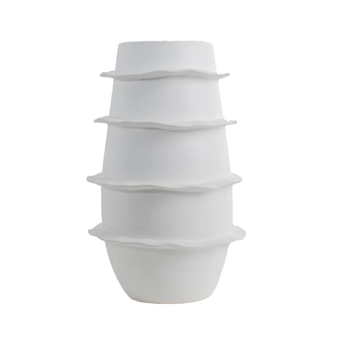 Galaxy Spiral Tall Vase, Matte White