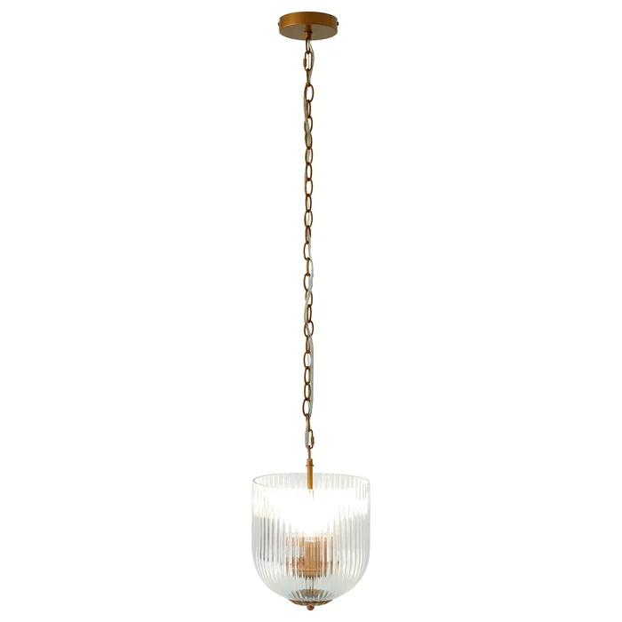 Garnet Pendant Lamp – Coarse Gold + Clear Glass