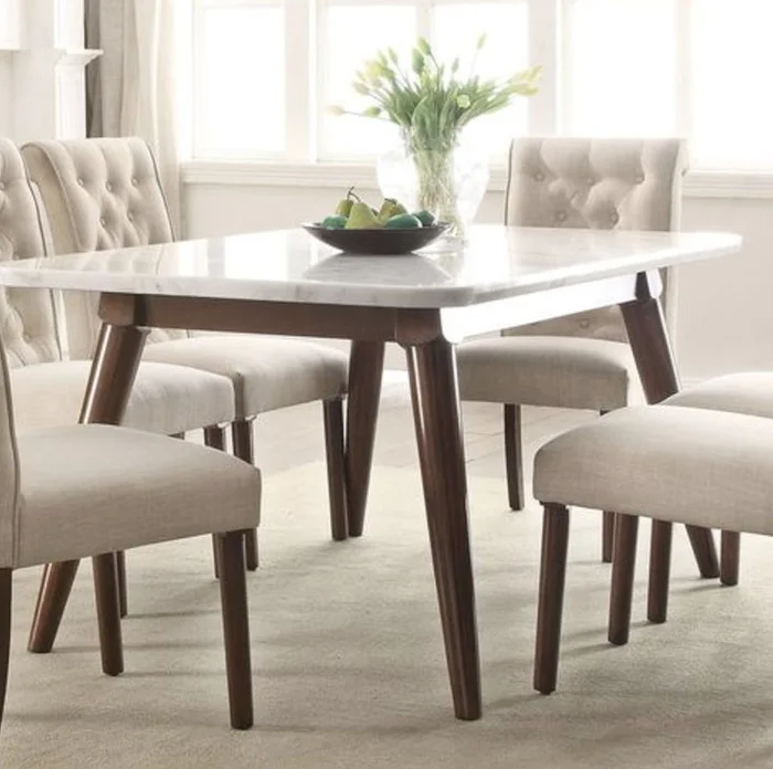 Gasha – Marble Top Dining Table – White