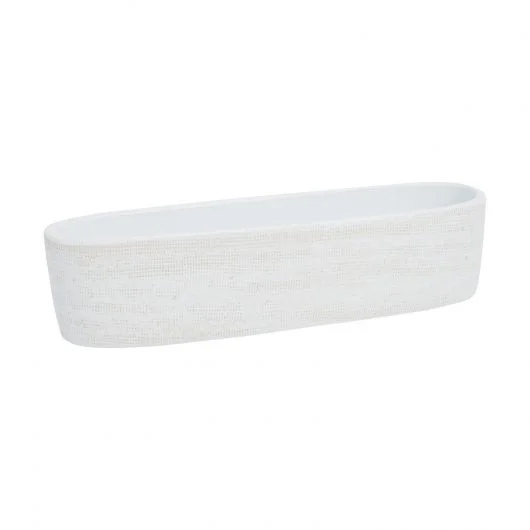Gateway White Oval Ceramic Planter Set Of 2 By Accent Decor – White – Ceramic – 92860