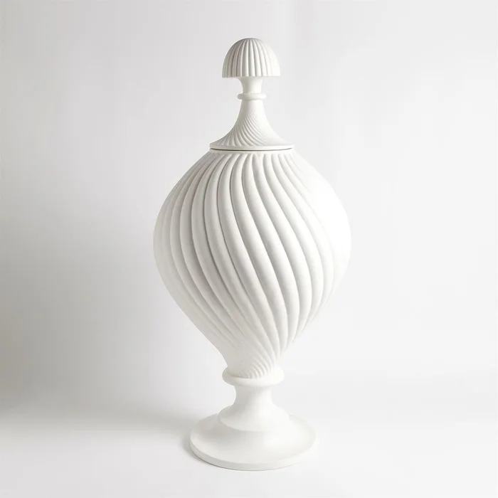 Grande Swirl Jar – Matte White
