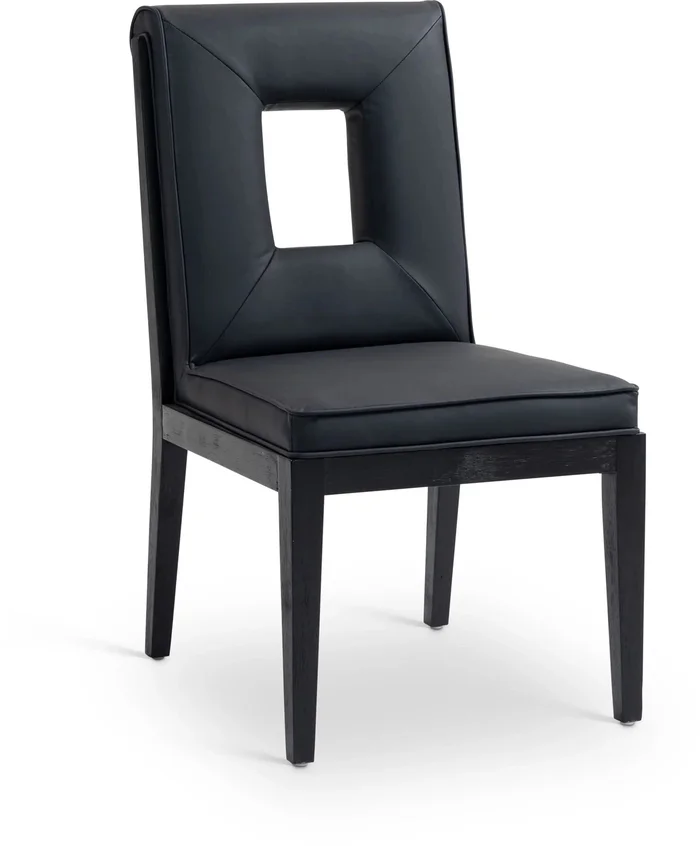 Gwendolyn – Faux Leather Dining Side Chair With Black Frame (Set of 2)