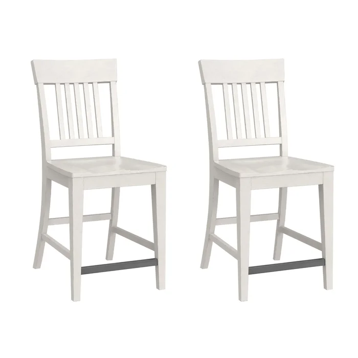 Haidel – Slat Back Counter Stools (Set of 2) – White