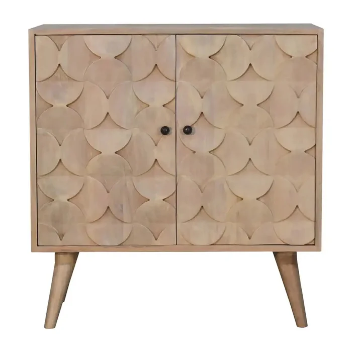 Hourglass Carved Cabinet – Marble