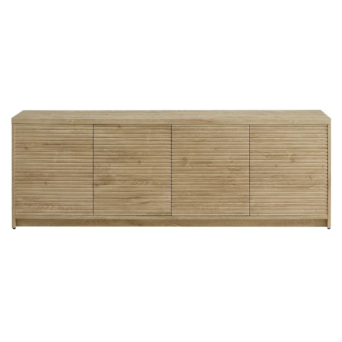 Hudson & Canal – Desmond Rectangular TV Stand for TVs up to 78in in Light Oak – TV2299