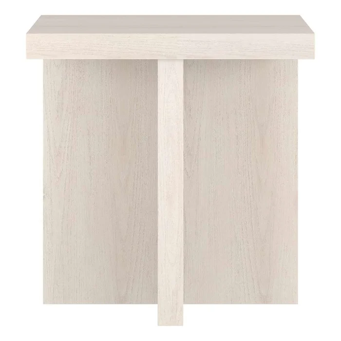 Hudson & Canal – Elna 22in Wide Square Side Table in Alder White – ST2030