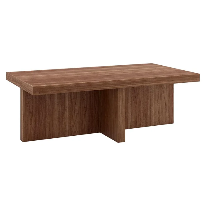 Hudson & Canal – Elna 44in Wide Rectangular Coffee Table in Satin Walnut – CT2334