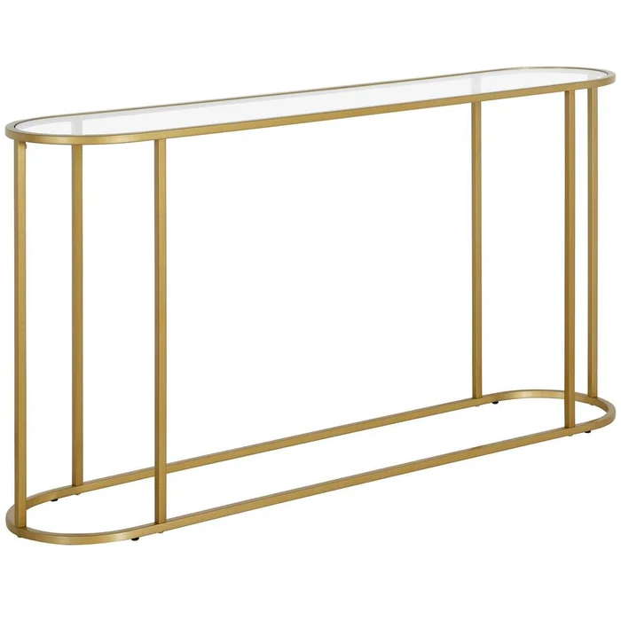 Hudson & Canal – Erikson 54in Wide Rectangular Console Table in Brass – AT1215