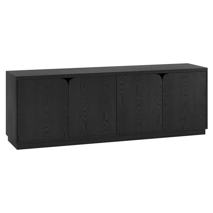 Hudson & Canal – Fitzroy Rectangular TV Stand for TVs up to 78in in Black Grain – TV2303