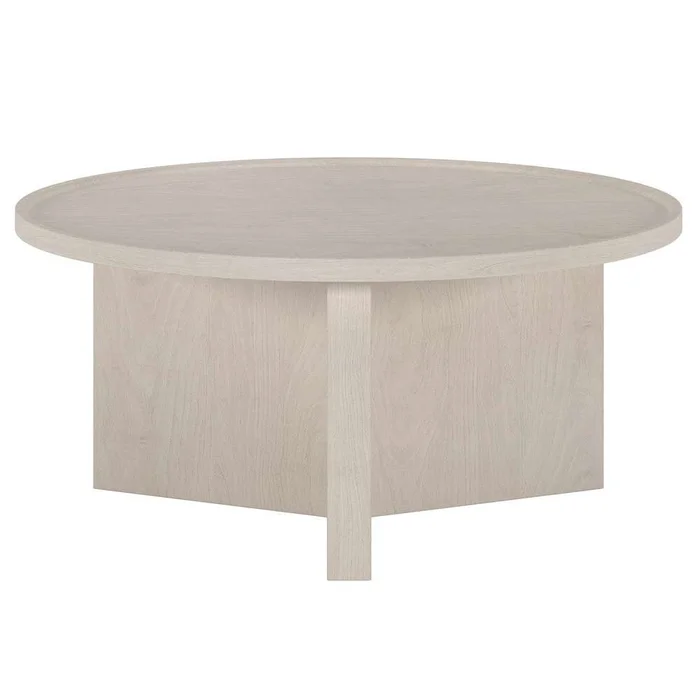 Hudson & Canal – Gunnar 32in Wide Round Coffee Table in Alder White – CT2120