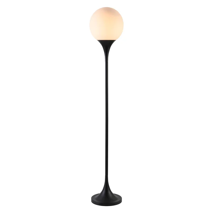 Hudson & Canal – Mahdi Torchiere Floor Lamp with Glass Shade in Blackened Bronze/White Milk – FL2188